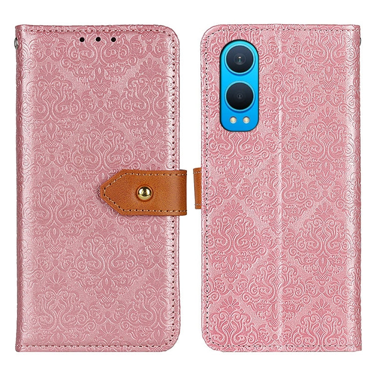 European Floral Embossed Flip Leather Phone Case