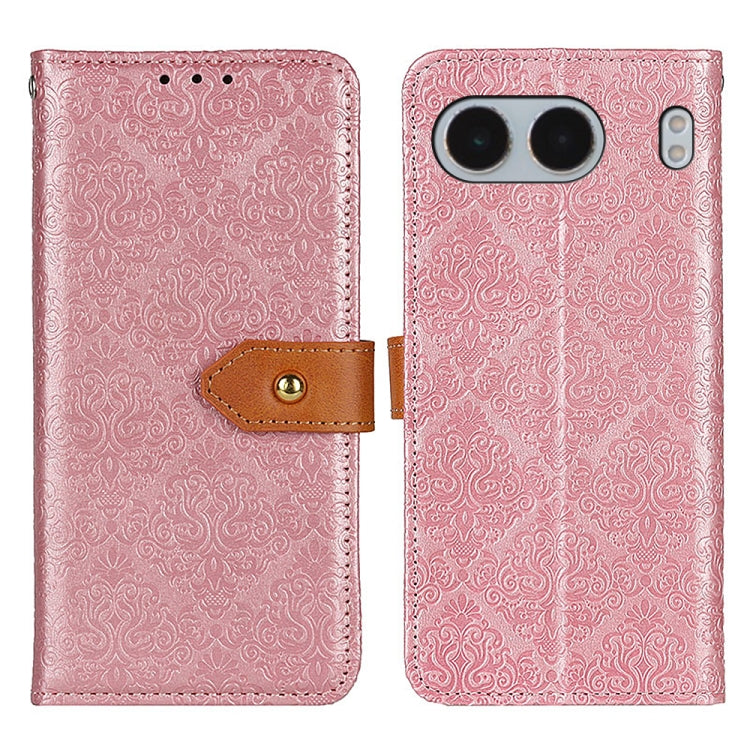 European Floral Embossed Flip Leather Phone Case