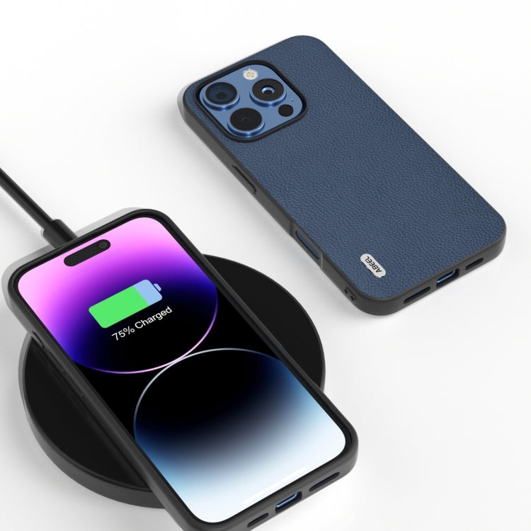 ABEEL Genuine Leather + PC Litchi Texture Phone Case