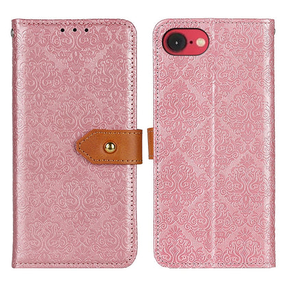 European Floral Embossed Leather Phone Case, For iPhone 16e / 17e, For iPhone 16 Pro Max, For iPhone 16 Pro, For iPhone 16 Plus, For iPhone 16, For iPhone 15 Pro Max, For iPhone 15 Pro, For iPhone 15 Plus