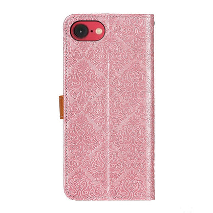 European Floral Embossed Leather Phone Case, For iPhone 16e / 17e, For iPhone 16 Pro Max, For iPhone 16 Pro, For iPhone 16 Plus, For iPhone 16, For iPhone 15 Pro Max, For iPhone 15 Pro, For iPhone 15 Plus