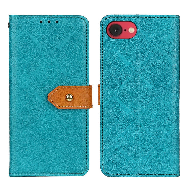 European Floral Embossed Leather Phone Case, For iPhone 16e / 17e, For iPhone 16 Pro Max, For iPhone 16 Pro, For iPhone 16 Plus, For iPhone 16, For iPhone 15 Pro Max, For iPhone 15 Pro, For iPhone 15 Plus