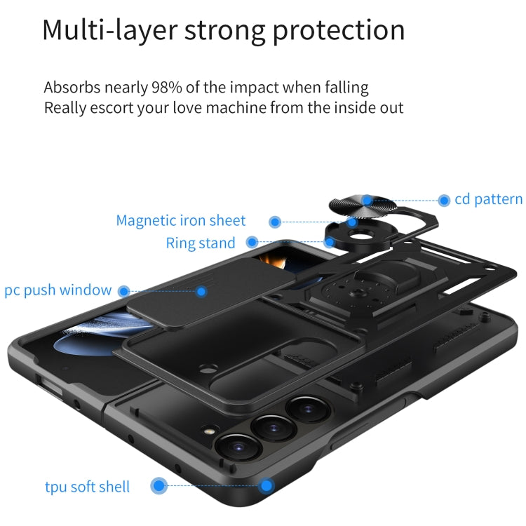 Sliding Camera Cover Design TPU+PC Phone Case, For Samsung Galaxy Z Fold5
