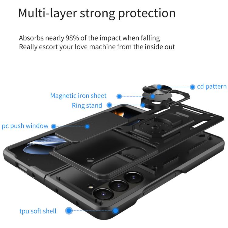 Sliding Camera Cover Design TPU+PC Phone Case, For Samsung Galaxy Z Fold7, For Samsung Galaxy Z Fold6, For Samsung Galaxy Z Fold5
