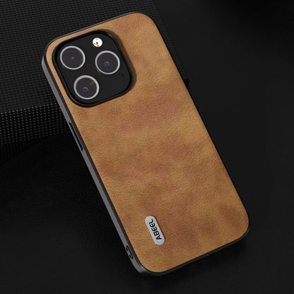 ABEEL Retro Litchi Texture PU Phone Case, For iPhone 14 Pro, For iPhone 14 Pro Max