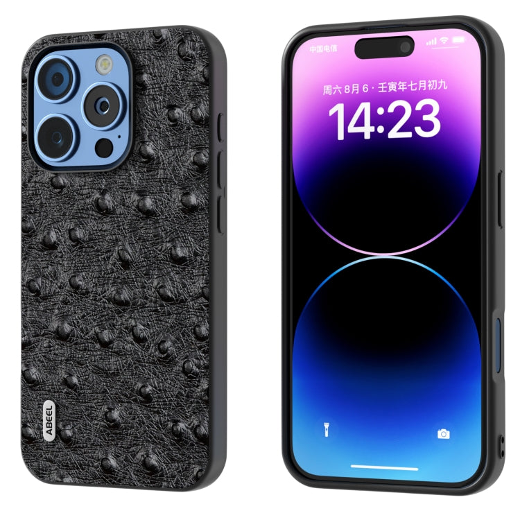 ABEEL Genuine Leather Ostrich Texture Phone Case