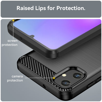 Brushed Texture Carbon Fiber TPU Phone Case