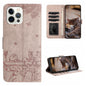 Cat Embossing Pattern Leather Phone Case with Lanyard, For iPhone 13, For iPhone 13 mini, For iPhone 12, For iPhone 12 Pro Max