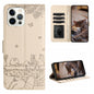 Cat Embossing Pattern Leather Phone Case with Lanyard, For iPhone 13, For iPhone 13 mini, For iPhone 12, For iPhone 12 Pro Max