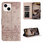 Cat Embossing Pattern Leather Phone Case with Lanyard, For iPhone 15, For iPhone 14 Plus, For iPhone 14, For iPhone 14 Pro