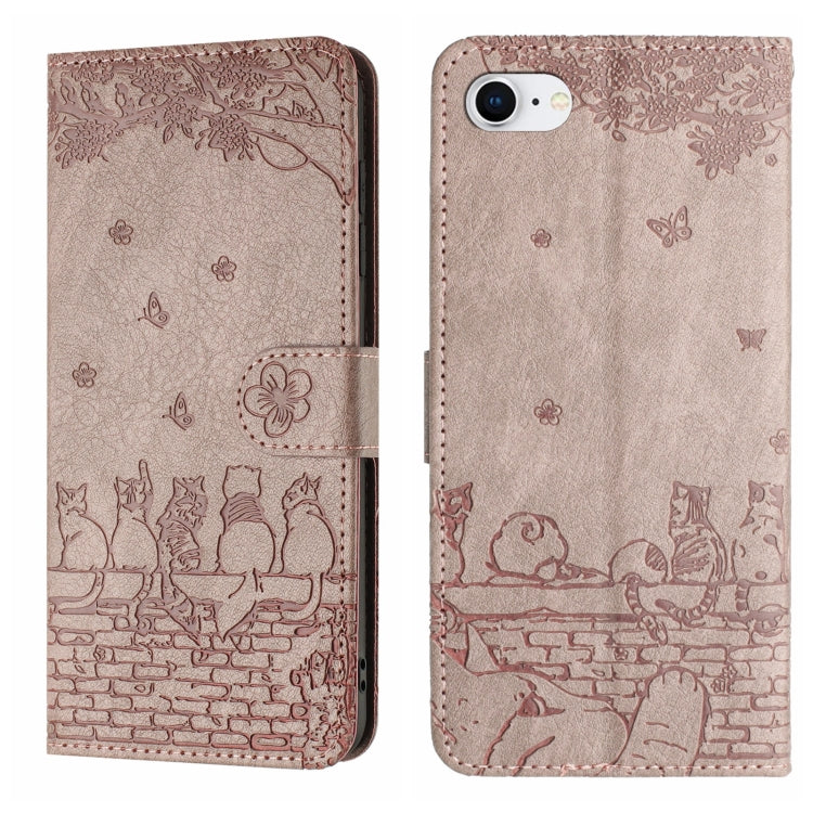 Cat Embossing Pattern Leather Phone Case with Lanyard, For iPhone 18 Pro / 17 Pro, For iPhone 18 Pro Max / 17 Pro Max, For iPhone 16e / 17e, For iPhone 17