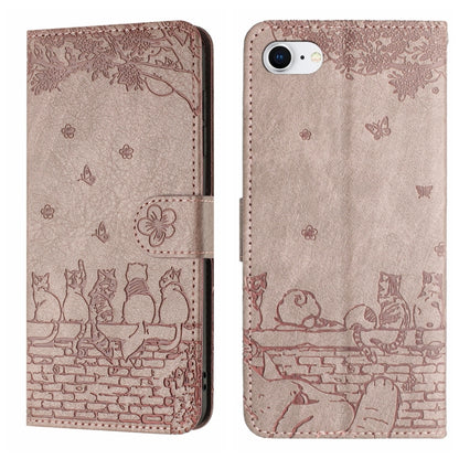 Cat Embossing Pattern Leather Phone Case with Lanyard, For iPhone 18 Pro / 17 Pro, For iPhone 18 Pro Max / 17 Pro Max, For iPhone 16e / 17e, For iPhone 17