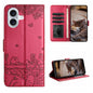 Cat Embossing Pattern Leather Phone Case with Lanyard, For iPhone Air, For iPhone 16 Pro Max, For iPhone 16 Pro, For iPhone 16 Plus
