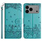 Cat Embossing Pattern Leather Phone Case with Lanyard, For iPhone 18 Pro / 17 Pro, For iPhone 18 Pro Max / 17 Pro Max, For iPhone 16e / 17e, For iPhone 17