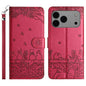 Cat Embossing Pattern Leather Phone Case with Lanyard, For iPhone 18 Pro / 17 Pro, For iPhone 18 Pro Max / 17 Pro Max, For iPhone 16e / 17e, For iPhone 17