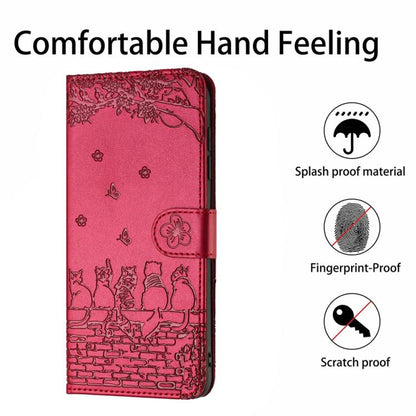 Cat Embossing Pattern Leather Phone Case with Lanyard, For iPhone 18 Pro / 17 Pro, For iPhone 18 Pro Max / 17 Pro Max, For iPhone 16e / 17e, For iPhone 17