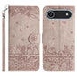 Cat Embossing Pattern Leather Phone Case with Lanyard, For iPhone Air, For iPhone 16 Pro Max, For iPhone 16 Pro, For iPhone 16 Plus