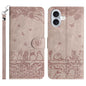 Cat Embossing Pattern Leather Phone Case with Lanyard, For iPhone 16e / 17e, For iPhone 17 Pro Max, For iPhone 17 Pro, For iPhone 17