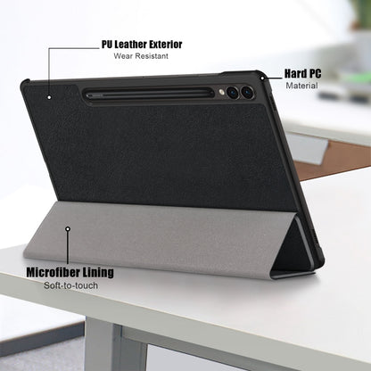 Custer Pure Color 3-Fold Holder Smart Leather Tablet Case