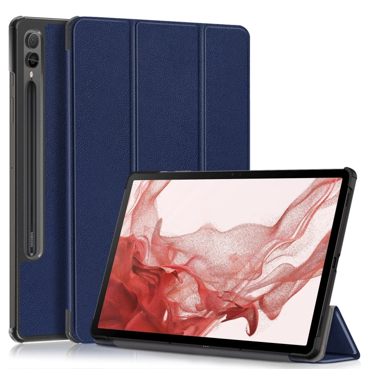 Custer Pure Color 3-Fold Holder Smart Leather Tablet Case