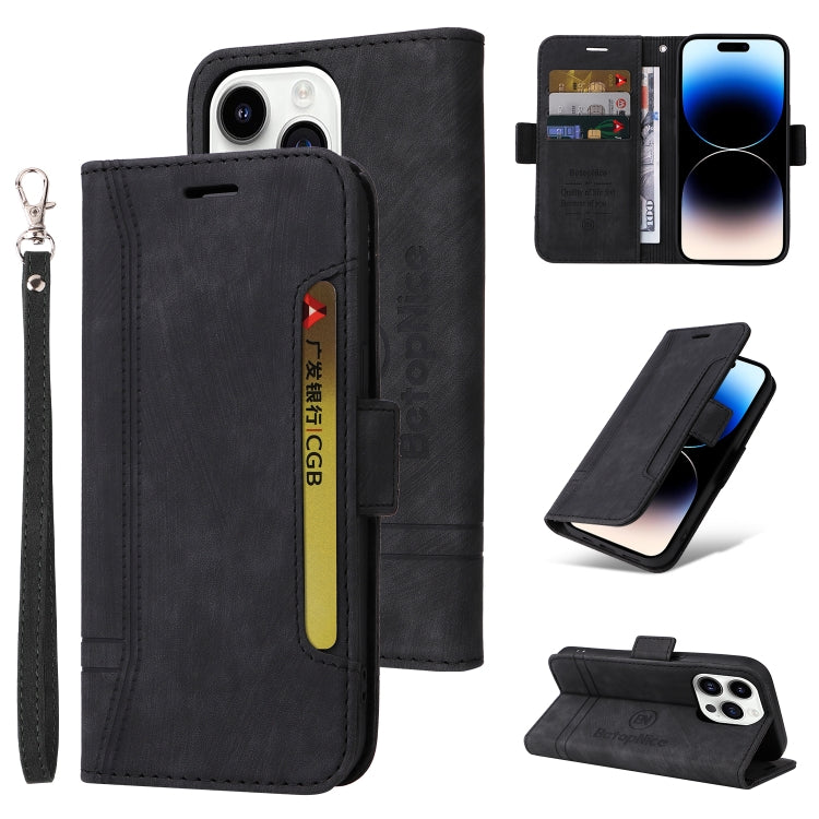 BETOPNICE Dual-side Buckle Leather Phone Case, For iPhone 15 Pro Max, For iPhone 15 Pro, For iPhone 15 Plus, For iPhone 15