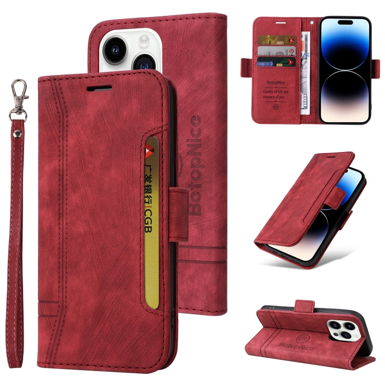 BETOPNICE Dual-side Buckle Leather Phone Case, For iPhone 15 Pro Max, For iPhone 15 Pro, For iPhone 15 Plus, For iPhone 15