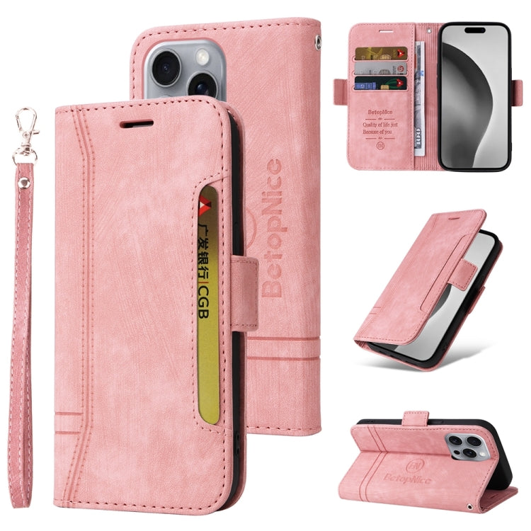 BETOPNICE Dual-side Buckle Leather Phone Case, For iPhone 16 Pro Max, For iPhone 16 Pro, For iPhone 16 Plus, For iPhone 16