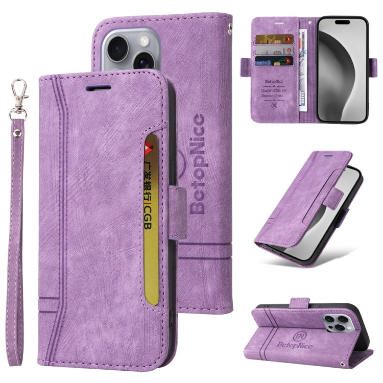 BETOPNICE Dual-side Buckle Leather Phone Case, For iPhone 16 Pro Max, For iPhone 16 Pro, For iPhone 16 Plus, For iPhone 16