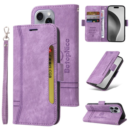 BETOPNICE Dual-side Buckle Leather Phone Case, For iPhone 16 Pro Max, For iPhone 16 Pro, For iPhone 16 Plus, For iPhone 16