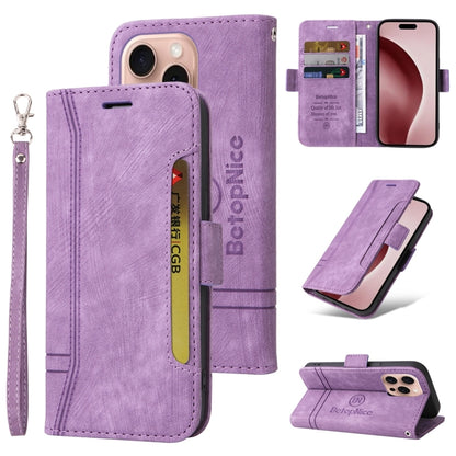 BETOPNICE Dual-side Buckle Leather Phone Case, For iPhone 16 Pro Max, For iPhone 16 Pro, For iPhone 16 Plus, For iPhone 16