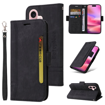 BETOPNICE Dual-side Buckle Leather Phone Case, For iPhone 16 Pro Max, For iPhone 16 Pro, For iPhone 16 Plus, For iPhone 16