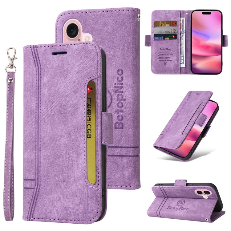 BETOPNICE Dual-side Buckle Leather Phone Case, For iPhone 16 Pro Max, For iPhone 16 Pro, For iPhone 16 Plus, For iPhone 16