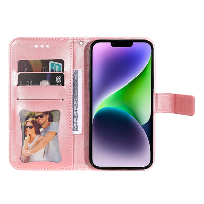 Seven-petal Flowers Embossing Leather Phone Case, For iPhone 15