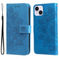 Seven-petal Flowers Embossing Leather Phone Case, For iPhone 15