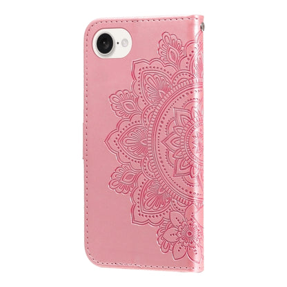 Seven-petal Flowers Embossing Leather Phone Case, For iPhone 17e / 16e, For iPhone 17 Pro Max, For iPhone 17 Pro, For iPhone 17