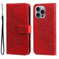 Seven-petal Flowers Embossing Leather Phone Case, For iPhone Air, For iPhone 16 Pro Max, For iPhone 16 Pro, For iPhone 16 Plus