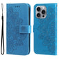 Seven-petal Flowers Embossing Leather Phone Case, For iPhone Air, For iPhone 16 Pro Max, For iPhone 16 Pro, For iPhone 16 Plus
