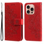 Seven-petal Flowers Embossing Leather Phone Case, For iPhone Air, For iPhone 16 Pro Max, For iPhone 16 Pro, For iPhone 16 Plus