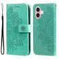 Seven-petal Flowers Embossing Leather Phone Case, For iPhone 16, For iPhone 15 Pro Max, For iPhone 15 Pro, For iPhone 15 Plus