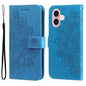 Seven-petal Flowers Embossing Leather Phone Case, For iPhone 16, For iPhone 15 Pro Max, For iPhone 15 Pro, For iPhone 15 Plus