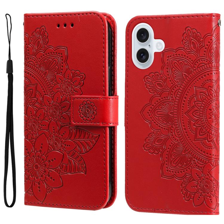Seven-petal Flowers Embossing Leather Phone Case, For iPhone 17e / 16e, For iPhone 17 Pro Max, For iPhone 17 Pro, For iPhone 17