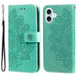 Seven-petal Flowers Embossing Leather Phone Case, For iPhone 17e / 16e, For iPhone 17 Pro Max, For iPhone 17 Pro, For iPhone 17