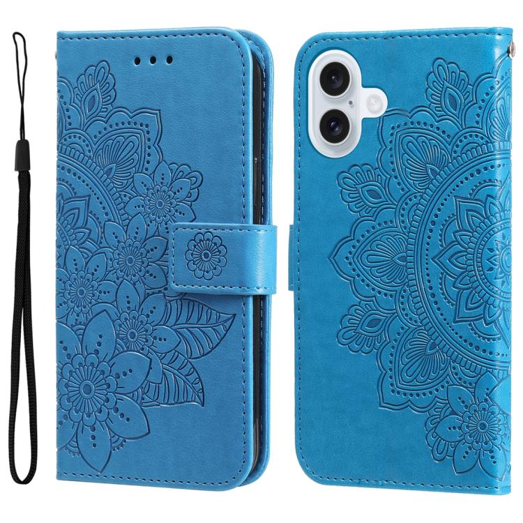 Seven-petal Flowers Embossing Leather Phone Case, For iPhone 17e / 16e, For iPhone 17 Pro Max, For iPhone 17 Pro, For iPhone 17