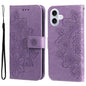 Seven-petal Flowers Embossing Leather Phone Case, For iPhone 17e / 16e, For iPhone 17 Pro Max, For iPhone 17 Pro, For iPhone 17