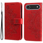 Seven-petal Flowers Embossing Leather Phone Case, For iPhone Air, For iPhone 16 Pro Max, For iPhone 16 Pro, For iPhone 16 Plus