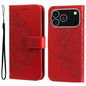 Seven-petal Flowers Embossing Leather Phone Case, For iPhone 17e / 16e, For iPhone 17 Pro Max, For iPhone 17 Pro, For iPhone 17