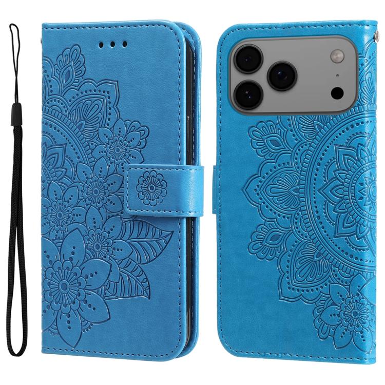 Seven-petal Flowers Embossing Leather Phone Case, For iPhone 17e / 16e, For iPhone 17 Pro Max, For iPhone 17 Pro, For iPhone 17