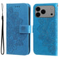 Seven-petal Flowers Embossing Leather Phone Case, For iPhone 17e / 16e, For iPhone 17 Pro Max, For iPhone 17 Pro, For iPhone 17