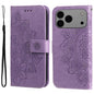 Seven-petal Flowers Embossing Leather Phone Case, For iPhone 17e / 16e, For iPhone 17 Pro Max, For iPhone 17 Pro, For iPhone 17