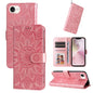 Embossed Sunflower Leather Phone Case, For iPhone 18 Pro / 17 Pro, For iPhone 18 Pro Max / 17 Pro Max, For iPhone 17e / 16e, For iPhone 17
